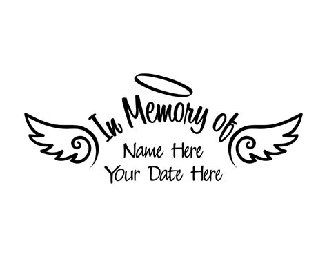 In Memory of Decal with Angel Wings starting at $4.99 - cartattz.com