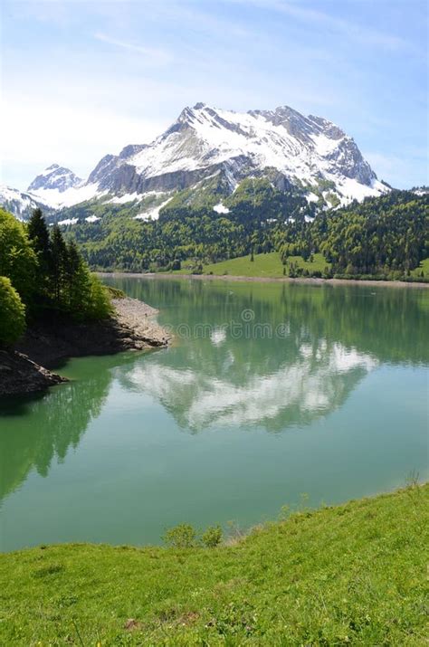 Beautiful Alpine Lake. Switzerland Stock Photo - Image of nature ...