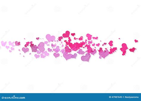 Pink Hearts with White Background Stock Vector - Illustration of precious, pink: 47987645