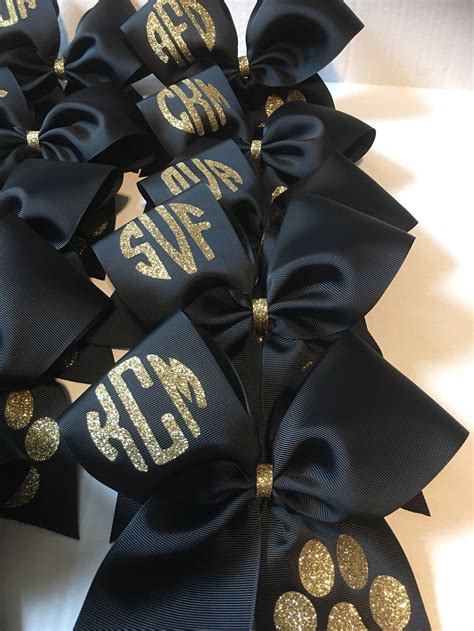 Cheer Bows-monogram Cheer Bows Black and Gold Cheer Bows - Etsy