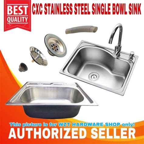 High Quality Stainless Steel Kitchen Sink Single Bowl with Free Strainer / lababo ( Faucet ...