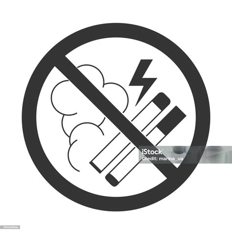 No Smoking No Vaping Icon Vector Sign Stock Illustration - Download ...