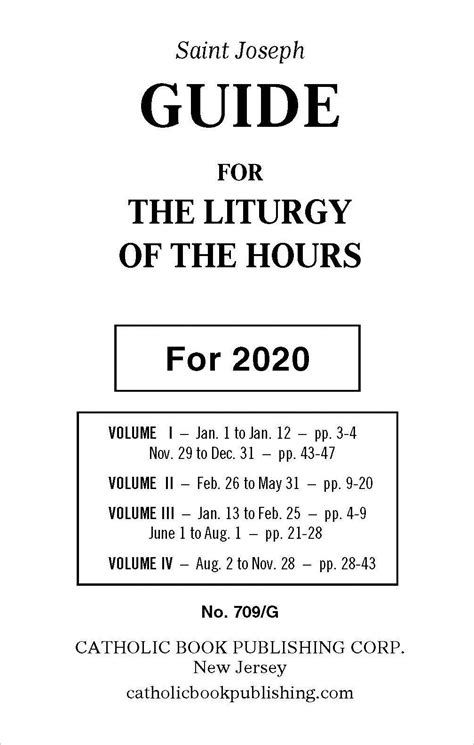 Liturgy of the Hours: Liturgy of the Hours Annual Guide 2020, Large ...