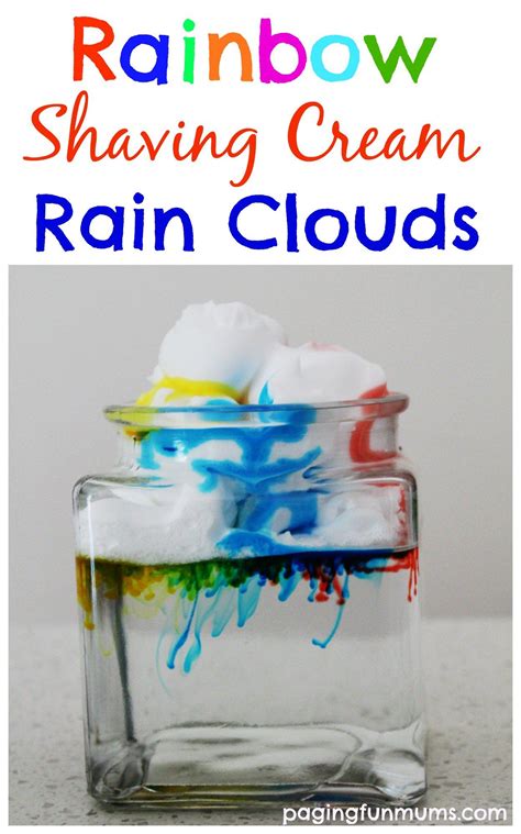 Rainbow Rain Clouds - Science Experiment for Kids | Shaving cream, Cloud and Rain