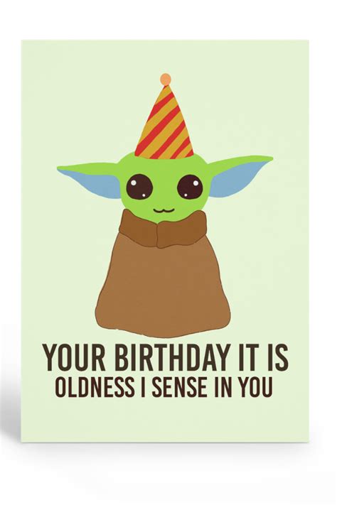 Baby Yoda, The mandalorian Birthday Card | Yoda happy birthday, Cool birthday cards, Yoda card