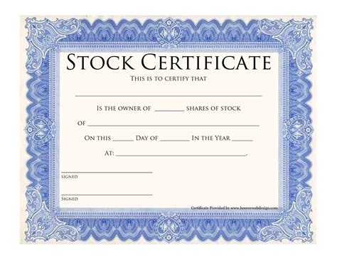 Stock Certificate Template | Eqvista