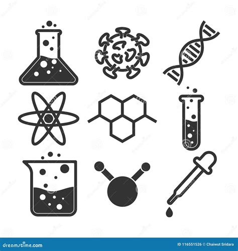 Simple Science Icon Set, Vector Illustration Stock Vector - Illustration of structure, molecule ...