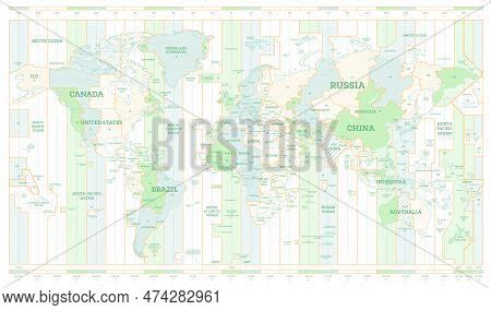 World Time Zones Map Vector & Photo (Free Trial) | Bigstock