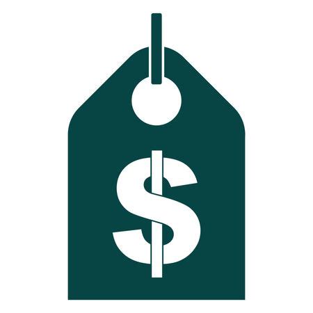 Vector Illustration of Dark Green Money Tag Icon | Freestock icons