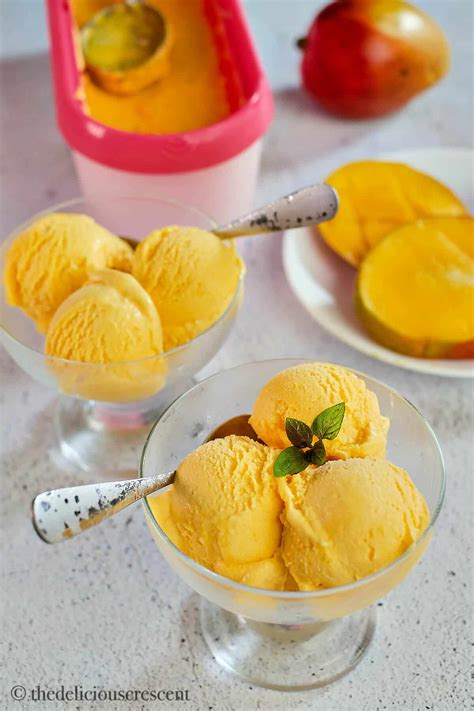 Mango Gelato (Easy Homemade) - The Delicious Crescent