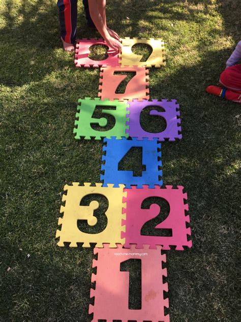 Hopscotch with Number Mats - Teach Me Mommy