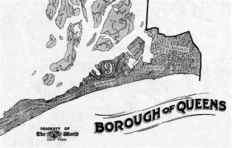 Vintage map of Queens New York, old Queens NYC, Queens wall map, Queens map, Queens NY, New York ...