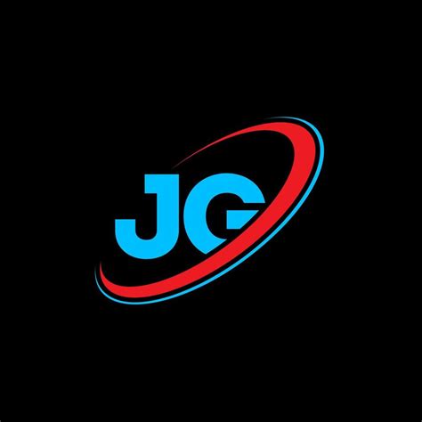 JG logo. JG design. Blue and red JG letter. JG letter logo design ...