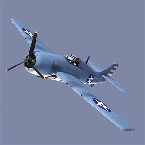 3d max f4f wildcat grumman fighter