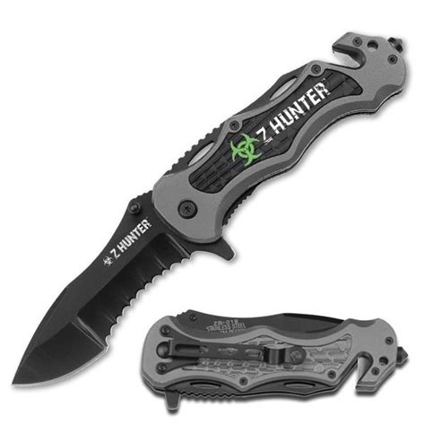 Zombie Hunter Spring Assisted Knife - Stainless Steel Folding Knives - Steel Zombie Knife