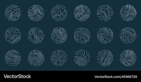 Line topography map logo wood ring texture Vector Image