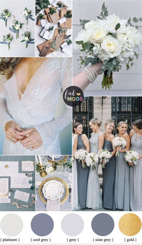 Shades of Grey winter wedding color palette + winter wedding ideas