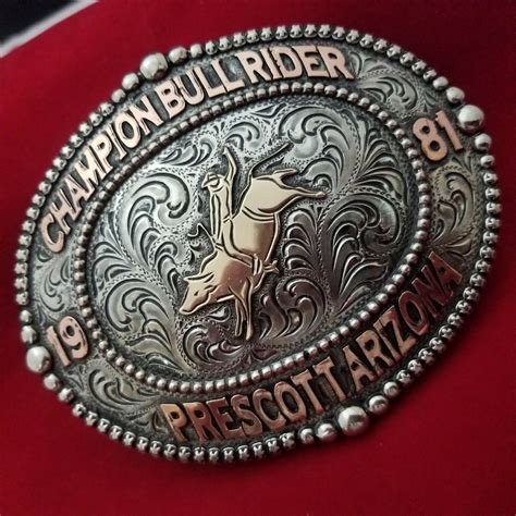 1981 RODEO BUCKLE VINTAGE TROPHY PRESCOTT ARIZONA BULL RIDING CHAMPION ...