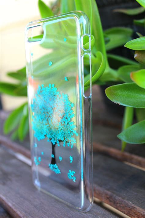 Iphone 8 Floral Case Blue Tree Pressed Dried Flowers Hard - Etsy