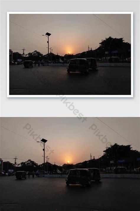 Sunset View From Road Side. Photo | JPG Free Download - Pikbest