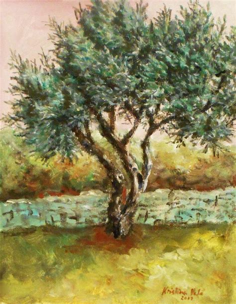 Olive Tree Painting Acrylic on Canvas Landscape Painting on | Etsy in 2020 | Olive tree painting ...