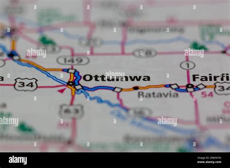 Ottumwa Iowa USA Shown on a Geography map or road map Stock Photo - Alamy