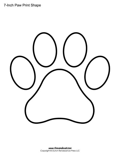 Paw Print Templates / Paw Print Shape Printables - Tim's Printables