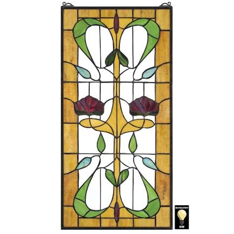 Design Toscano Ruskin Rose Two Flower Tiffany-style Stained Glass ...