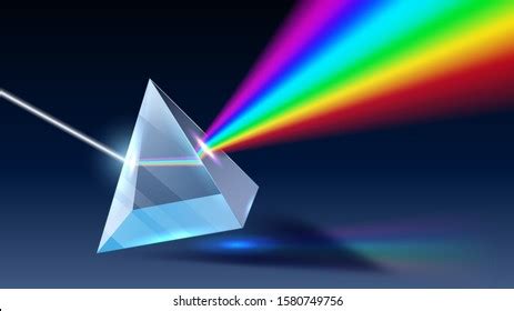 Realistic Prism Light Dispersion Rainbow Spectrum Stock Vector (Royalty ...