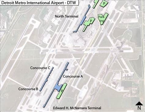 Detroit Metropolitian Airport DTW North Terminal Map