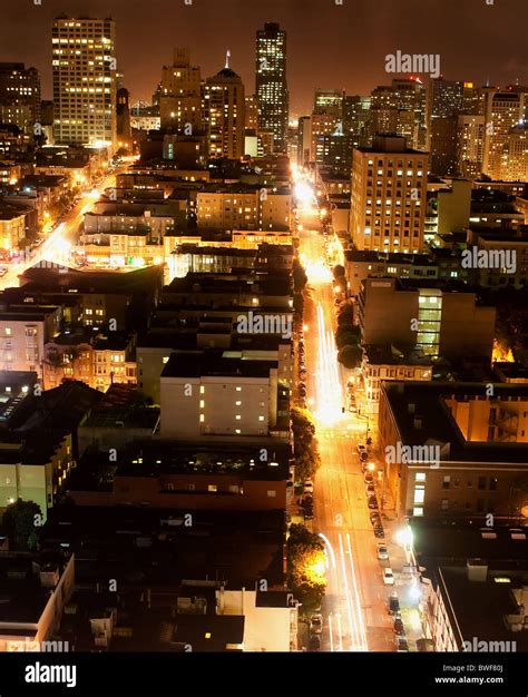 San Francisco skyline at night Stock Photo - Alamy