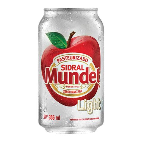 Refresco Sidral Mundet light con jugo de manzana lata de 355 ml ...