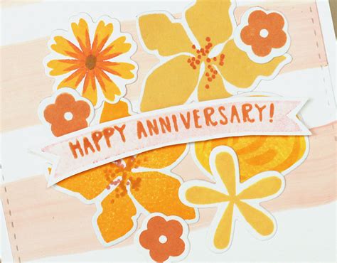 deb duty papercrafting: happy anniversary card with flower stamps