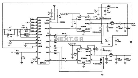 A typical computer motherboard CPU power supply circuit under Power Supply Circuits -58890 ...