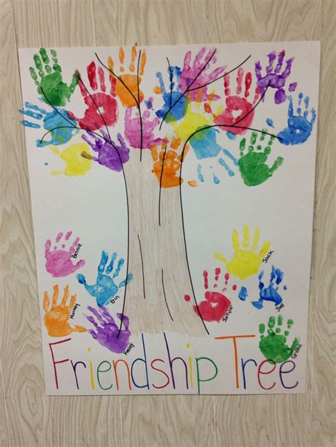 Preschool Handprint Friendship Tree | Preschool craft activities, Friendship crafts, Preschool ...