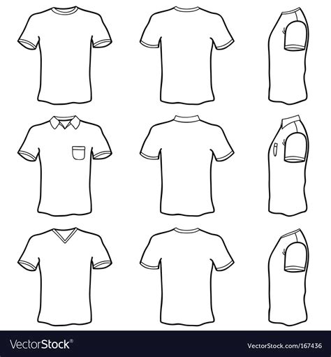 T-shirt outlines Royalty Free Vector Image - VectorStock