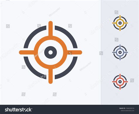 Crosshairs Line Duo Icons Professional Pixelaligned Stock Vector ...