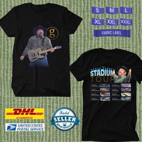 TOUR 2021 GARTH BROOKS STADIUM TOUR BLACK TEE SHIRT W DATES CODE EP01 ...