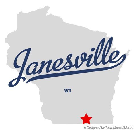 Map of Janesville, WI, Wisconsin