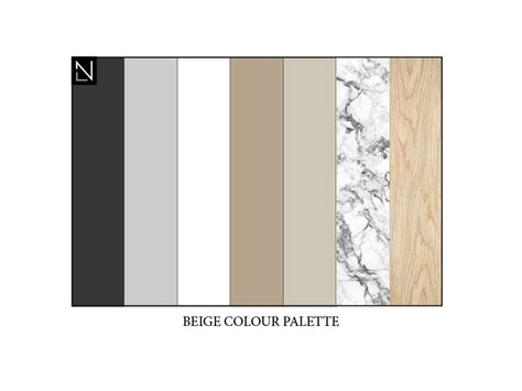 Beige, Marble, Black, Grey, White, Wood Colour Palette