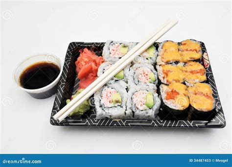 Sushi Take Out stock image. Image of tuna, plastic, hungry - 34487453