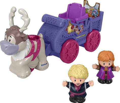 Buy Fisher-PriceLittle People Disney Frozen 2 Anna & Kristoff's Wagon, Push-Along Vehicle with ...