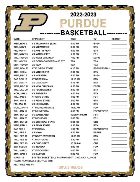 Purdue Finals Schedule 2024