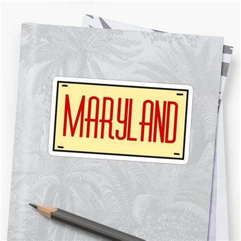 "maryland license plate " Sticker by aprilconway | Redbubble