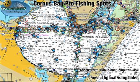 Corpus Chirsti Bay Fishing Spots Map - Texas Fishing Spots