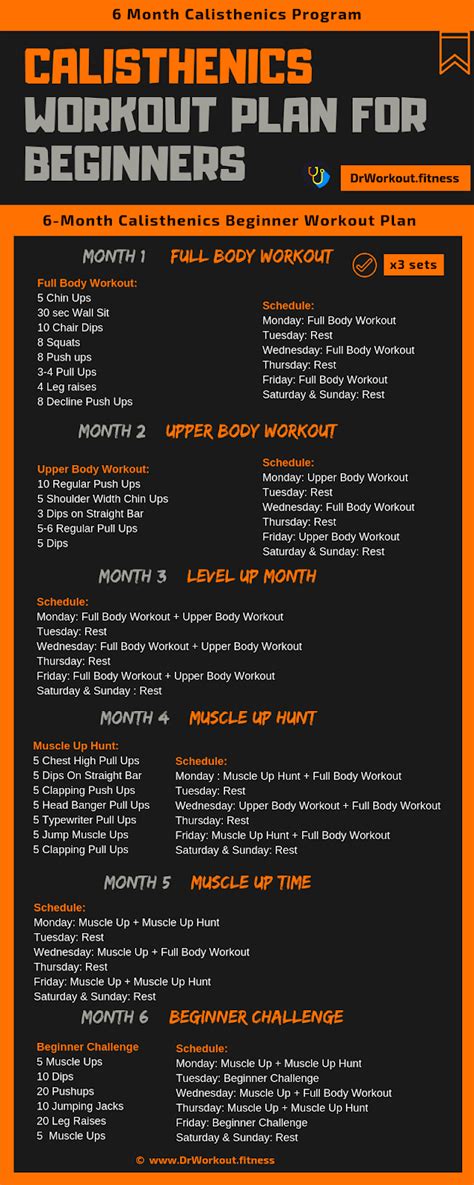 Calisthenics Workout Plan for Beginners Calisthenics Workout Routine ...