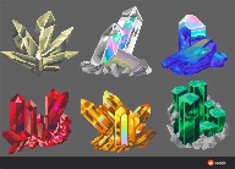 Crystals by Khaled | Pixel art tutorial, Pixel art games, Pixel art design