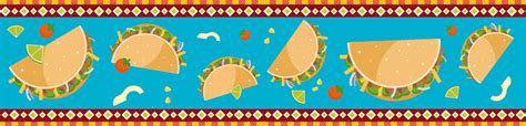 Tacos Art Food Border Sticker - TenStickers