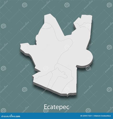 3d Isometric Map of Ecatepec is a City of Mexico Stock Vector ...