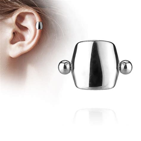 Plain Shield Helix / Ear Cartilage Cuff Barbell 316L Surgical Steel ...